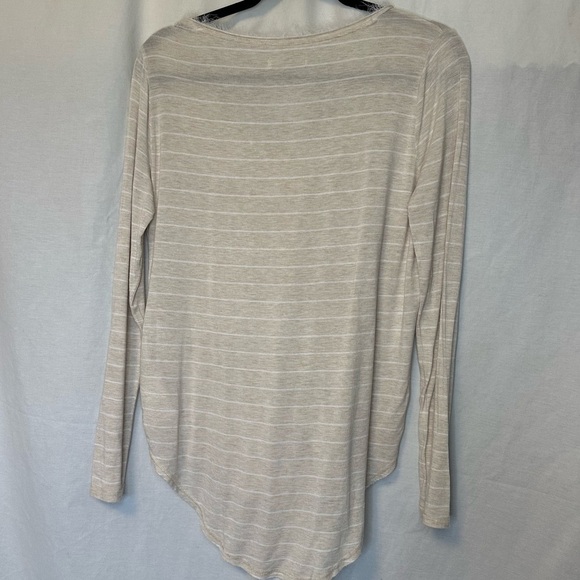 Abercrombie & Fitch A&F Long Sleeve V-Neck Striped Tunic Fringe Accent M - Picture 8 of 10